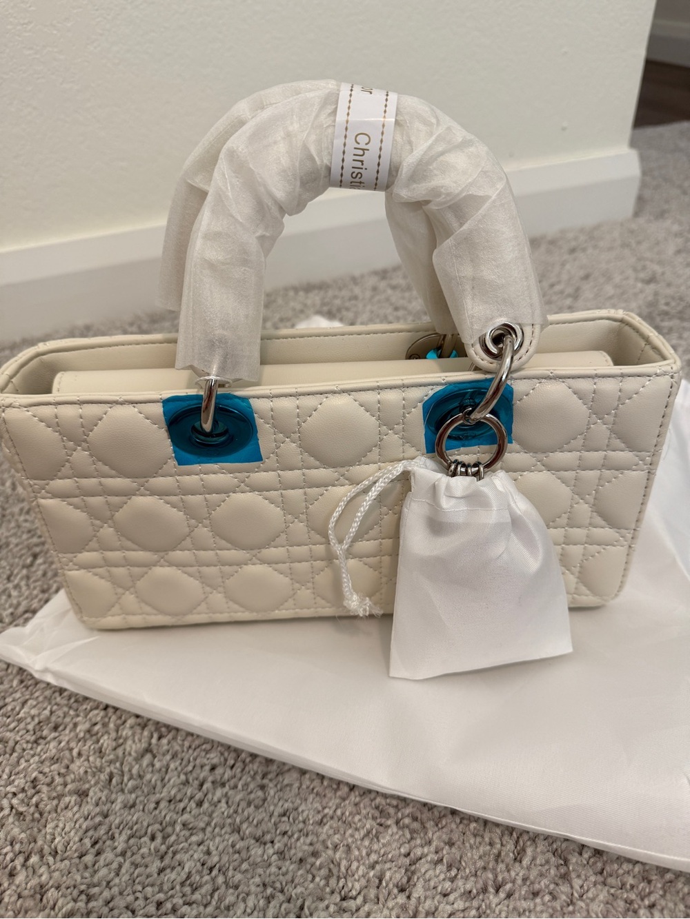 INSPIRED..  lady D joyBAG … Ivory Quilted Lady Bag with chain strap